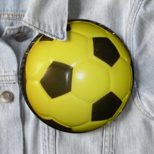 Svart fotboll och Gult Knapp