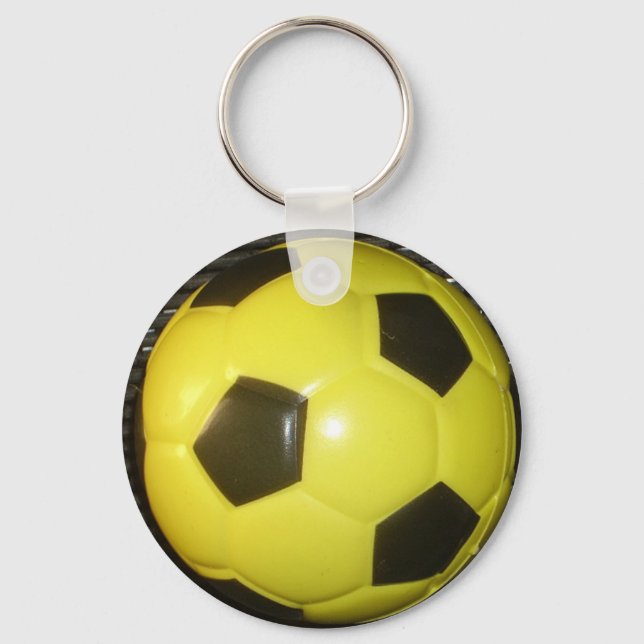 Svart fotboll och Gult Nyckelring (Framsida)