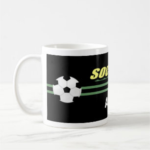 Svart fotbollmuggar kaffemugg