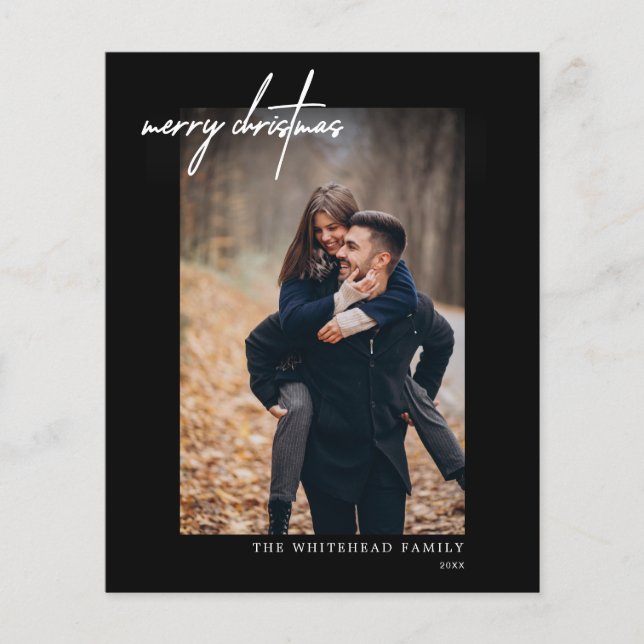 Svart fotkort för budgeterat Modern God jul Flygblad (Framsidan)