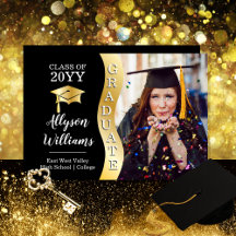 Svart | Foto av Wave Grad Cap från Guld Student