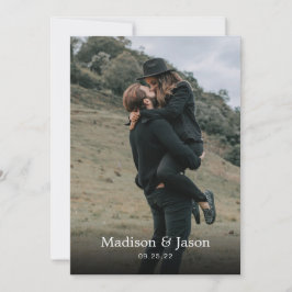 Svart foto Bröllop med enkel Elegant Inbjudningar