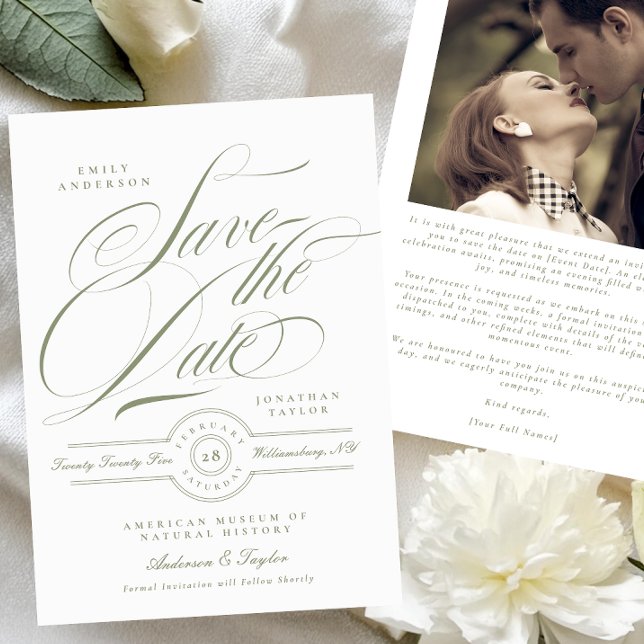 Svart foto för Grönt med formell sidfärgssida Spara Datumet (Skapare uppladdad)