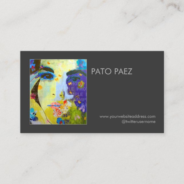 Svart foto för konstnärer eller fotograf visitkort (Framsida)