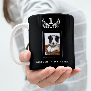 Svart foto för Memorial hund Kaffemugg