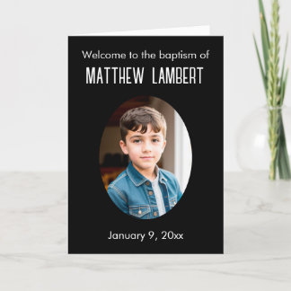 Svart foto-framsida-polka-punktens-vikt-baptism program