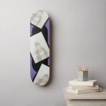Svart foto Lila Rosa Skateboard<br><div class="desc">Anpassa den här bildskärmen med 3 foton. Modern design med lila,  rosa och svart färg. Gör en underbar gåva. Använda mallen som ska anpassas.</div>
