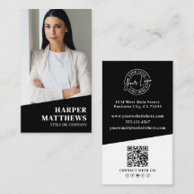Svart Foto QR-kod Logotyp Vertikal