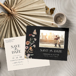 Svart Foto Save The Date Julkort Vykort