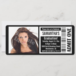 Svart foto-Studentfest Biljett-inbjudan Inbjudningar