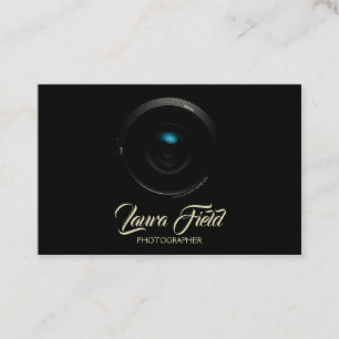 Svart fotograf-Elegant, kamera Lens Visitkort