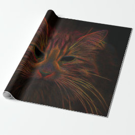 Svart fotograf för Orangen Tabby katt Design Coppe Presentpapper