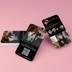 Svart fotograf Instagram Influencer QR-kod Visitkort