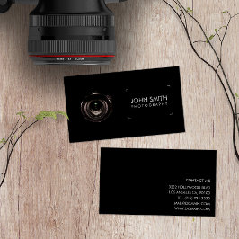 Svart fotografi av Camera Lens Viewfinder Visitkort