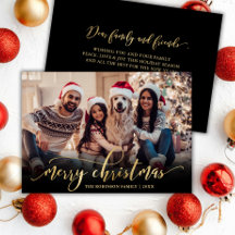 Svart fotojul för skript i elegant Guld