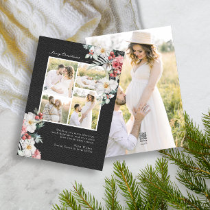 Svart fotokollage Elegant julfirande kort
