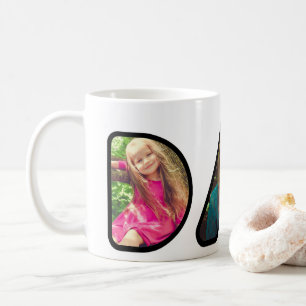 Svart fotokollage för pappa Fars dag Kaffemugg