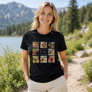 Svart fotokollage med Golden Retriever-mamma mor T Shirt