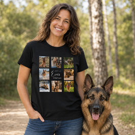 Svart fotokollage med mammahund t shirt