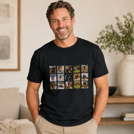 Svart fotokollage med pappa hund t shirt