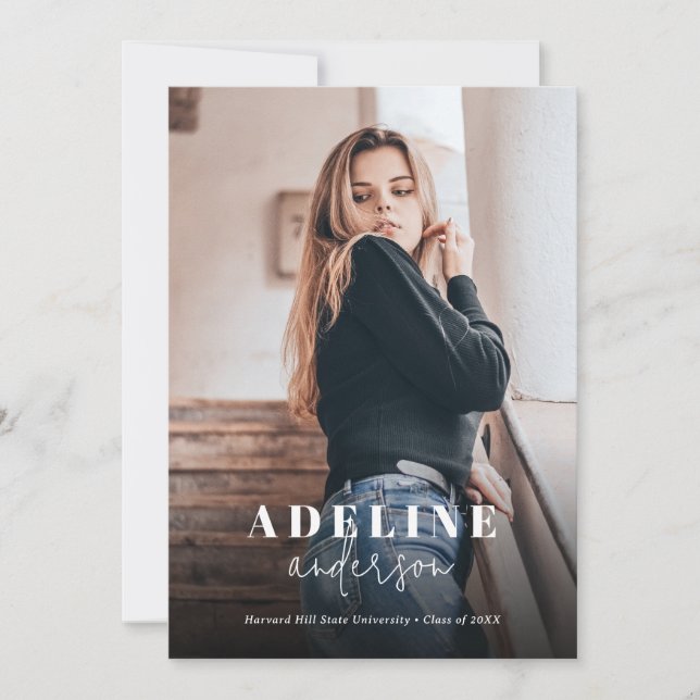 Svart fotokollage, Snyggt Studenten Meddelande (Framsida)