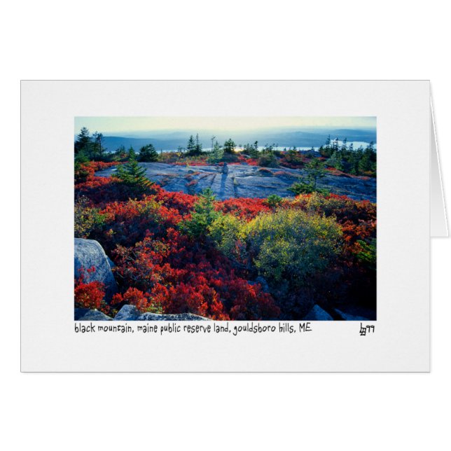 Svart fotokort för berg hälsningskort (Framsidan Horizontal)