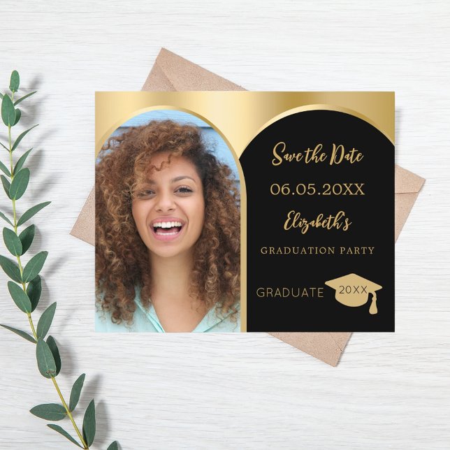 Svart fotopatch Studenten Spara datumkort (Skapare uppladdad)