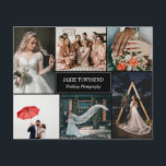 Svart fotosamlarfoto Professionell Fotograf Flygblad<br><div class="desc">Dubblans flygblad för en fotograf för professionell, där du kan visa ditt arbete i ett fotokollage med plats för sex av dina foton. Lägg till namn och specialitet eller titel eller tjänst på omslaget. Baksidan har faux guld konetti, ett profilfoto av dig själv och din kontaktinformation i vitt mot en...</div>