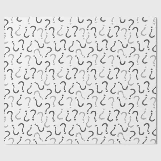 Svart frågetecken sömlöst mönster presentpapper (Platt)