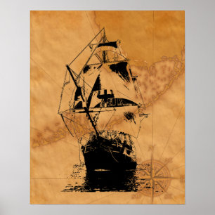 Svart fraktSilhouette Poster
