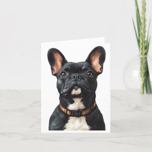 Svart Fransk Bulldog Hälsning Card Tack Kort
