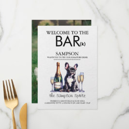 Svart fransk bulldogg bar meny