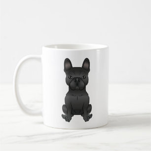 Svart fransk bulldogg / Frenchie söt seriehund Kaffemugg