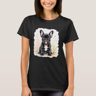 Svart fransk bulldogg söt Frenchie hund T Shirt