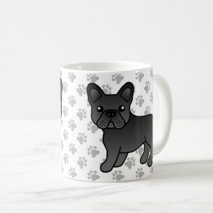 Svart fransk bulldogg söt seriehund kaffemugg