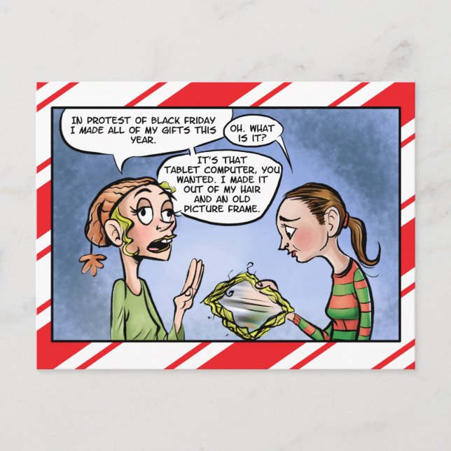 Svart Fredag Protest Hemlagad Present Greeting Vykort (Framsida)