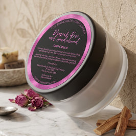 Svart & Fuchsia Kosmetikburk Etikett med ingredien
