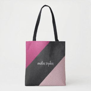 Svart, Fuchsia och Rosa Personlig Tygkasse