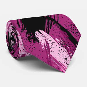 Svart Fuchsia Rosa Kamouflage Halsduk Slips