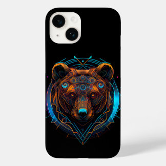 Svart Futuristiska Neon Bear