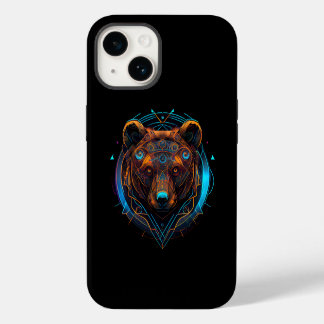Svart Futuristiska Neon Bear