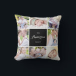 Svart | Fyrkantig fotomassage Pillow Kudde<br><div class="desc">Visning dina familjer de bästa minnena med den här moderna och elegant åtta fotokollage-kuddar. Anpassa med dina favoritfoton. Detta blir också perfekt för som fotokollage för bröllop och fotokollage för baby.</div>