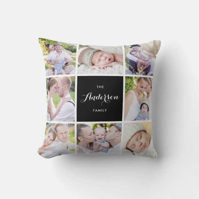 Svart | Fyrkantig fotomassage Pillow Kudde (Framsida)