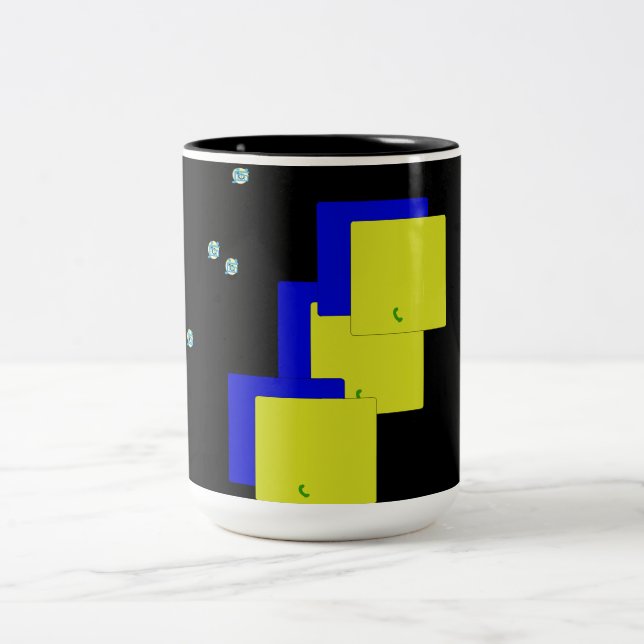 svart fyrkantigt designad kopp/mugg Två-Tonad mugg (Center)