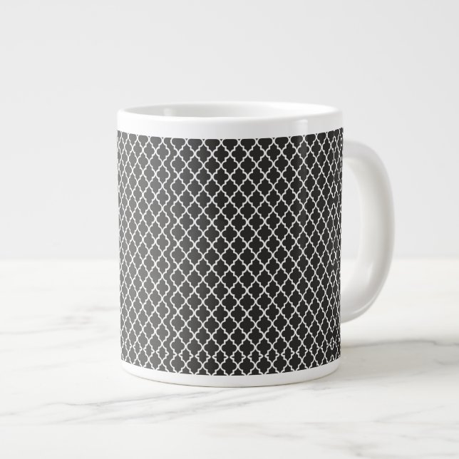 Svart fyrklöver jumbo mugg (Framsida höger)