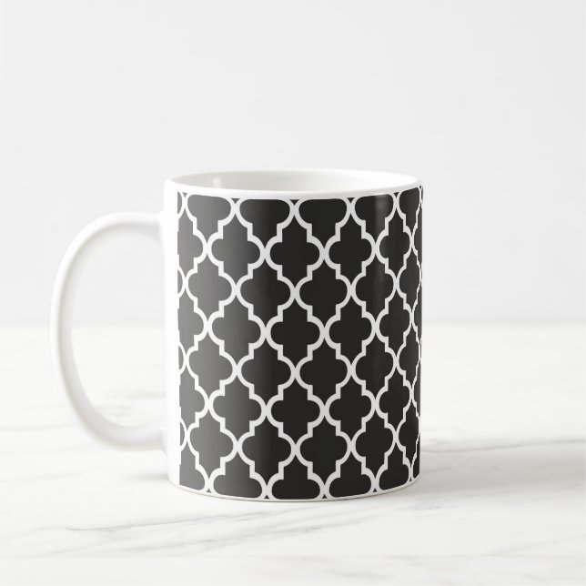 Svart fyrklöver kaffemugg (Vänster)