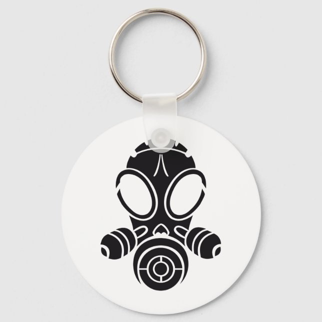 svart gasmask nyckelring (Framsida)