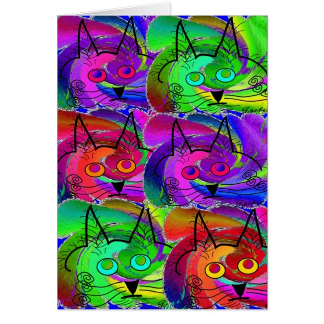 Svart gåvor för kattälskarekonst hälsningskort (Framsidan)