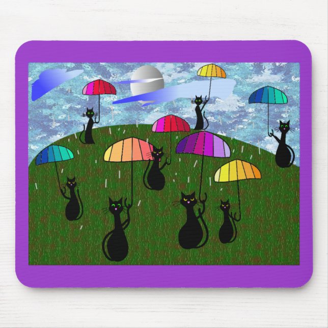 Svart gåvor för kattälskarekonst musmatta (Framsidan)
