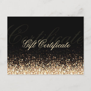 Svart gåvsintyg från Guld Glitter Vykort